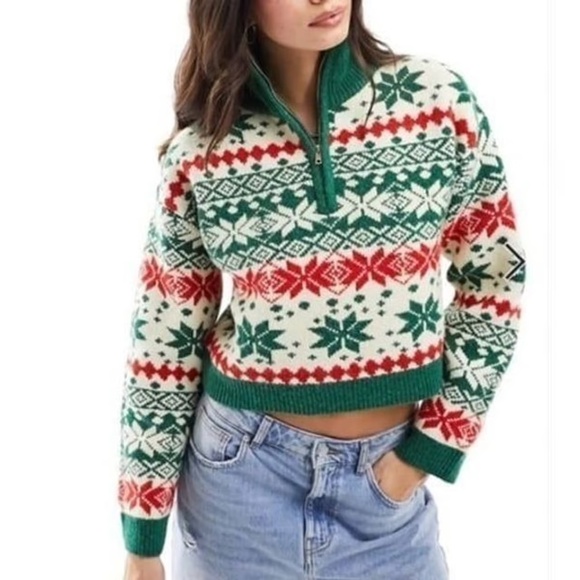 ASOS- Christmas Quarter Zip - Picture 6 of 6